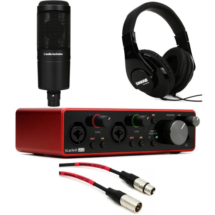 Focusrite Scarlett 2i2 Gen 3 & AT2020 Vocal Recording Bundle Sweetwater