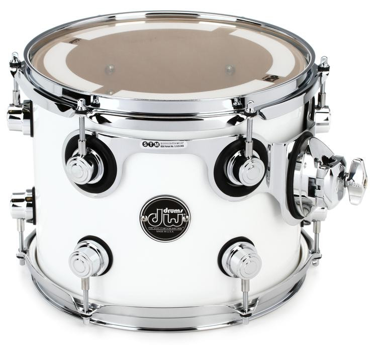 Dw Performance Series Mounted Tom 8 X 10 Gloss White Lacquer Sweetwater 