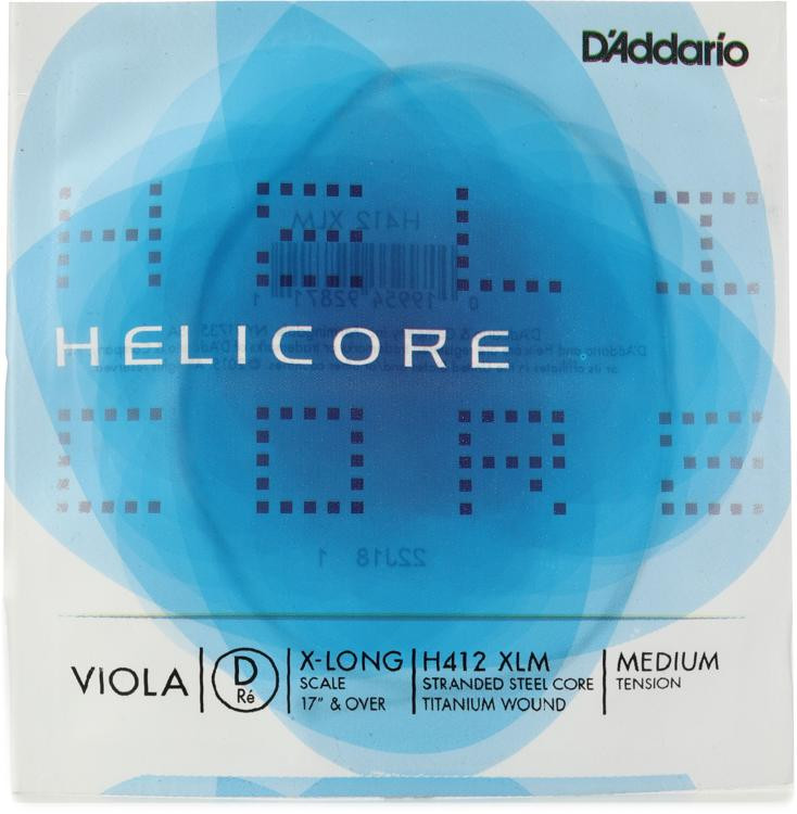 D'Addario Helicore Viola D String Extralong Size Sweetwater