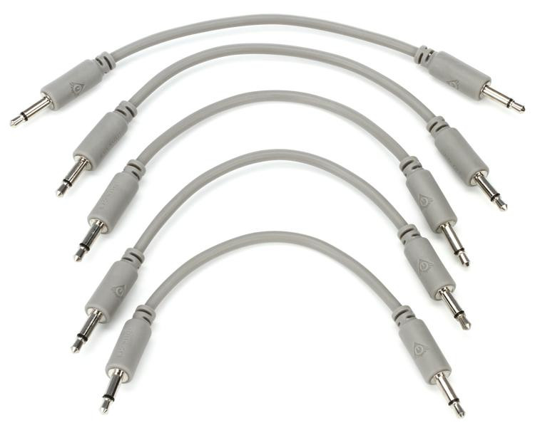 Black Market Eurorack Patch Cable 5pack 9cm Grey Sweetwater