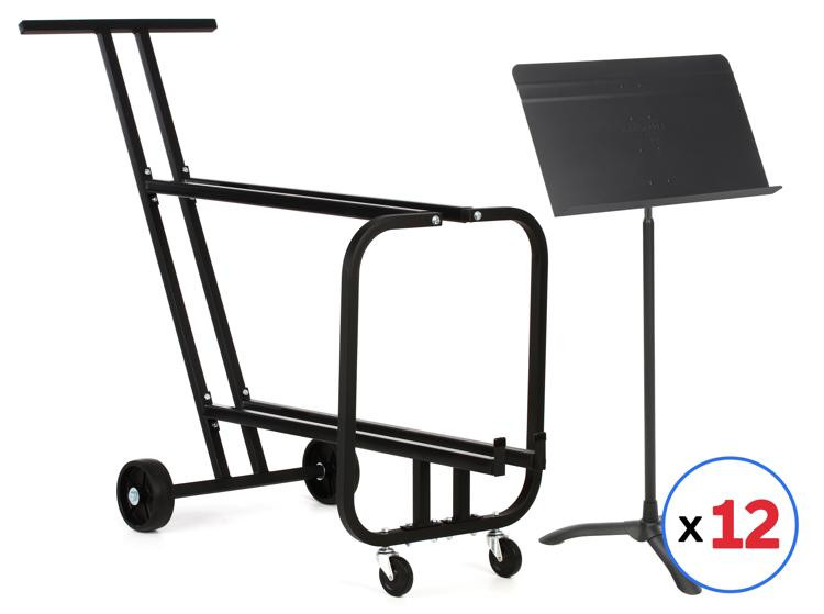 Manhasset Model 1920 Short Music Stand Cart with 12 Model 48 Symphony