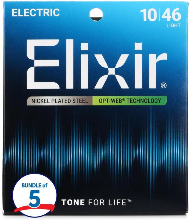 Elixir Strings 19052 Optiweb Electric Guitar Strings .010.046 Light