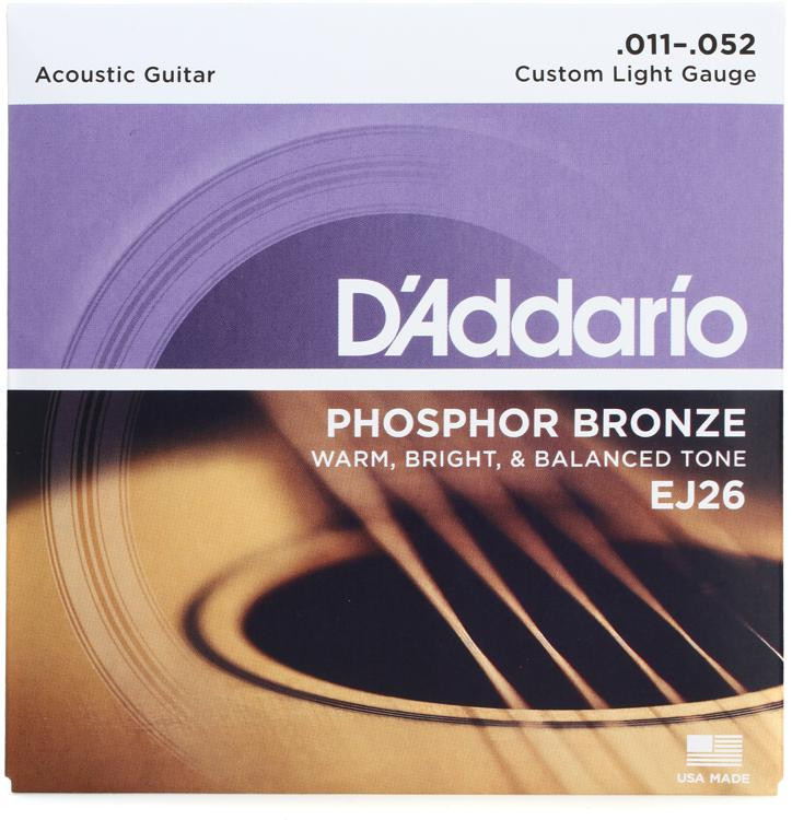 D\'Addario EJ26磷青铜木吉他弦- .011-.052自定义灯光图像1