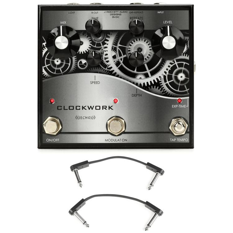 J. Rockett Audio Designs Clockwork Echo Delay Pedal with 3 Patch Cables ...