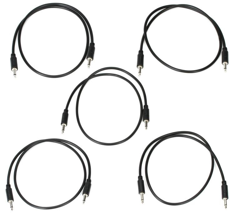 Black Market Eurorack Patch Cable 5pack 50cm Black Sweetwater