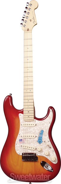 Fender American Deluxe Ash Stratocaster - Aged Cherry Burst 