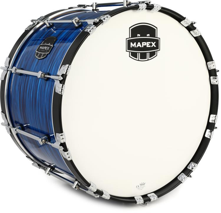Mapex Quantum Mark II Marching Bass Drum 14 x 22 inch Blue Ripple