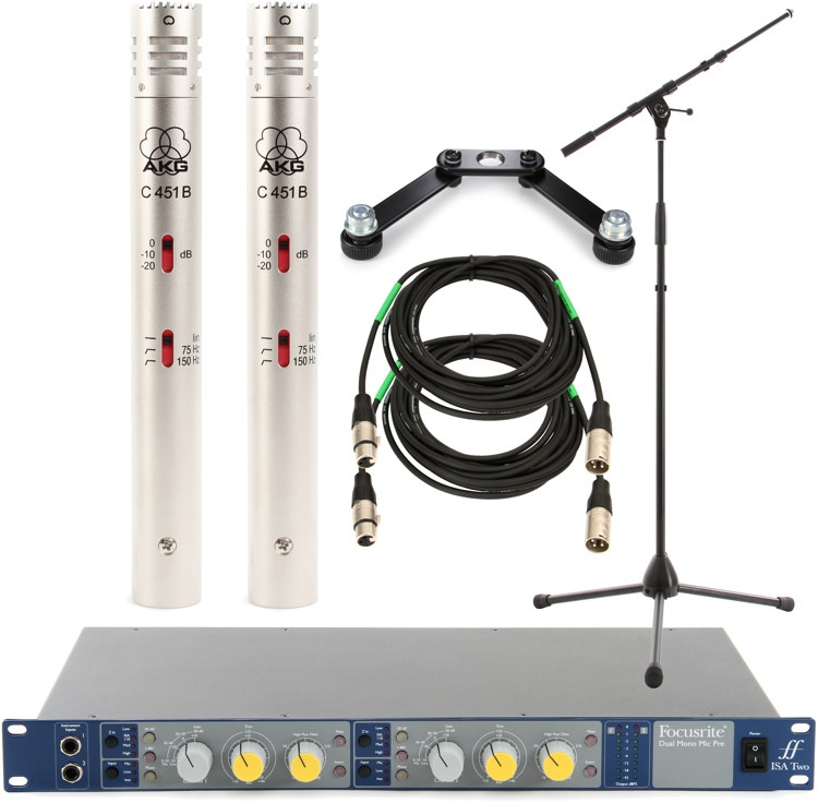 AKG C 451 B Stereo Mics With ISA Two Preamp Package | Sweetwater