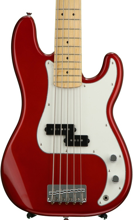 Squier Vintage Modified P Bass V Candy Apple Red Sweetwater