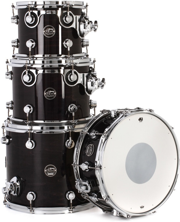 DW Performance Series 4-piece Tom/Snare Pack - Ebony Stain Lacquer ...