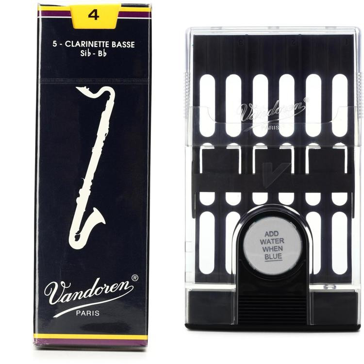 Vandoren CR124 Traditional Bass Reed with Reed Case 4.0 (5