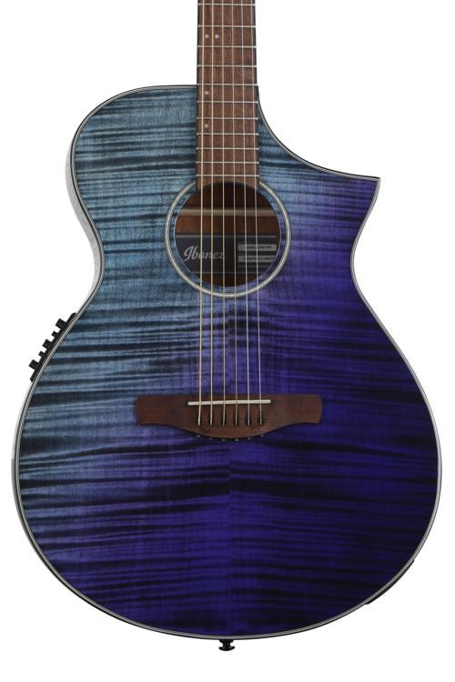 Ibanez AEWC32FM Acoustic-Electric Guitar - Purple Sunset Fade High ...