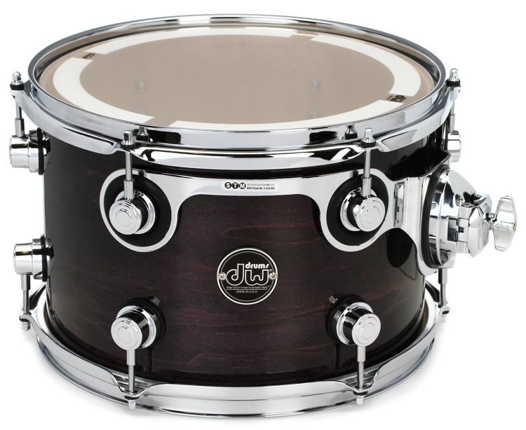 DW Performance Series Mounted Tom 8" x 12" Ebony Stain Lacquer Sweetwater