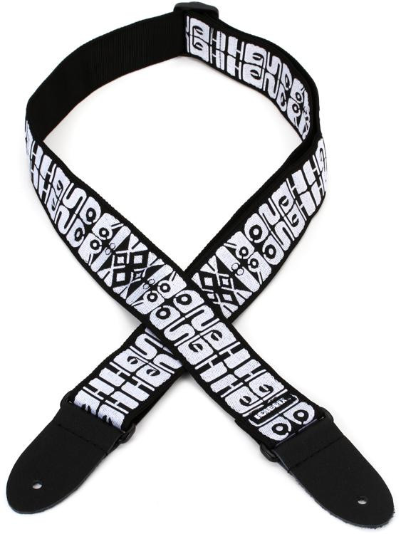 Dunlop JH05 Jimi Hendrix Guitar Strap Black and White Logo Sweetwater