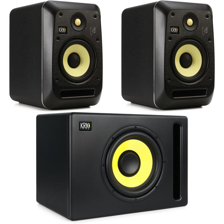 KRK V6 S4 6.5inch Powered Studio Monitor Pair With S10.4 10inch