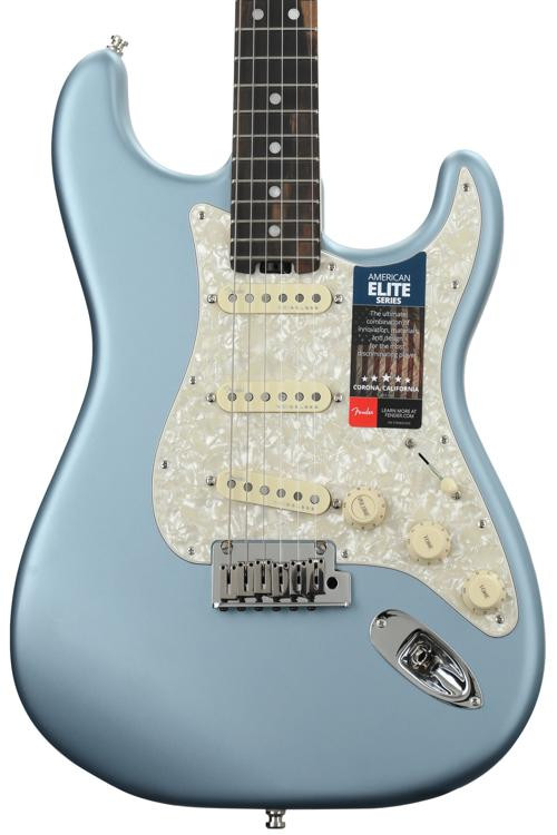 Fender American Elite Stratocaster Satin Ice Blue Metallic w/ Ebony