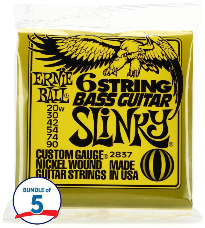 Ernie Ball 2837 Slinky Nickel Wound Electric Bass Guitar Strings, 29 5/