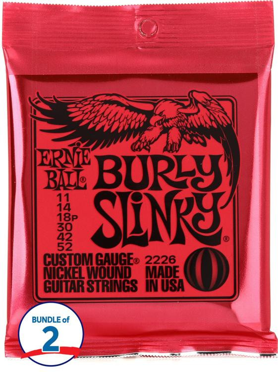 Ernie Ball 2226 Burly Slinky Nickel Wound Electric Guitar Strings (2