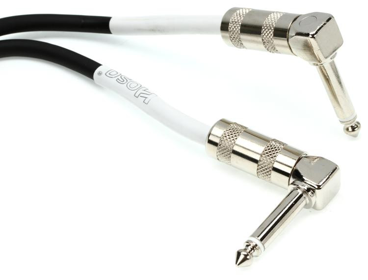 Hosa CPE118 Guitar Patch Cable 1/4inch TS Male to Right Angle 1/4inch TS Male 18 inch