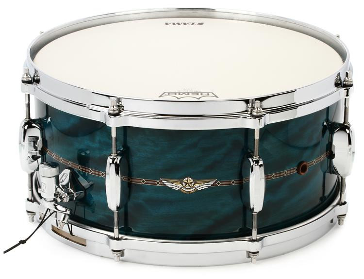 Tama Star Maple Snare Drum - 6.5" X 14" - Wild Sea Blue Bosse With ...