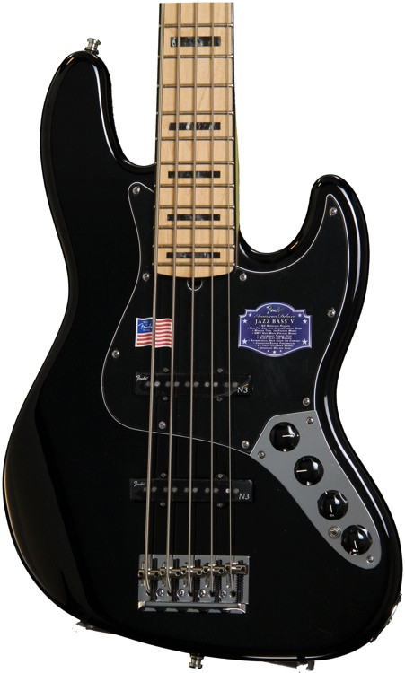 Fender American Deluxe Jazz Bass V Black Sweetwater 4010