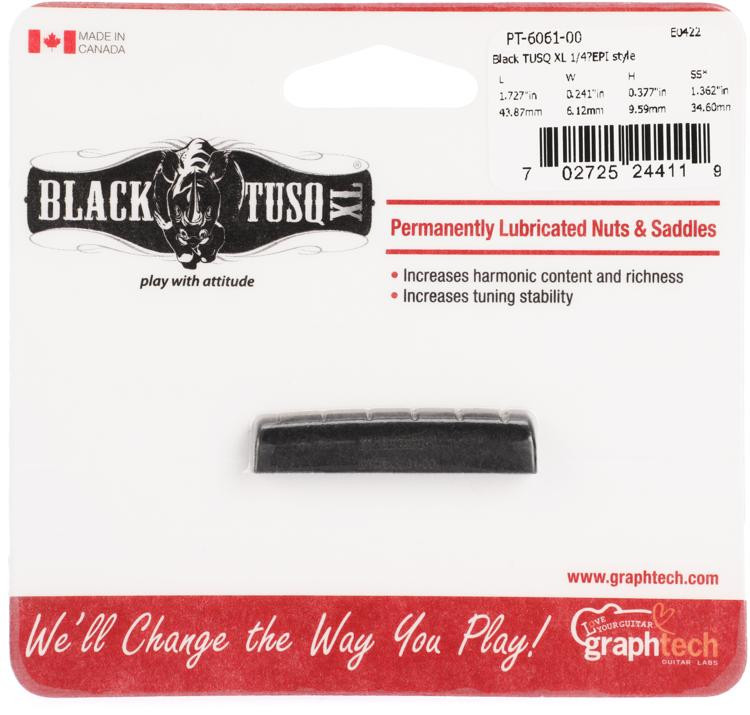 Graph Tech PT606100 Black TUSQ XL Slotted Epiphonestyle Guitar Nut 1/4" 34.66mm Spacing