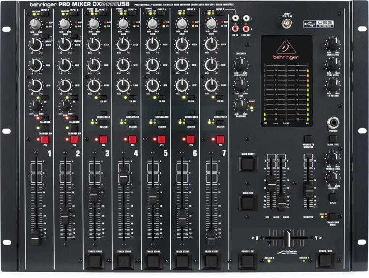 Behringer Pro Mixer DX2000USB 7channel DJ Mixer Sweetwater