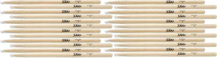 On-Stage MN2B Maple Drum Sticks with Nylon Tip,12 Pair Drum Stick Holder 