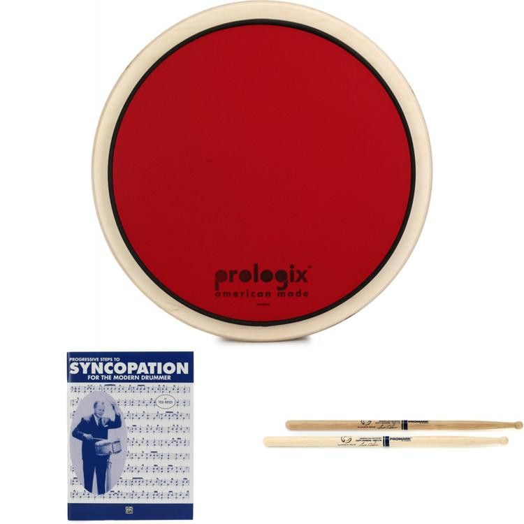 Prologix Percussion Red Storm Practice Pad 12inch Stands Bundle VST