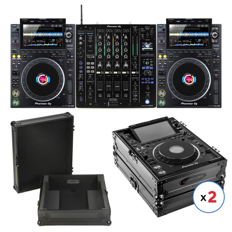 Pioneer DJ DJMA9 4channel DJ Mixer and CDJ3000 Case Bundle Sweetwater