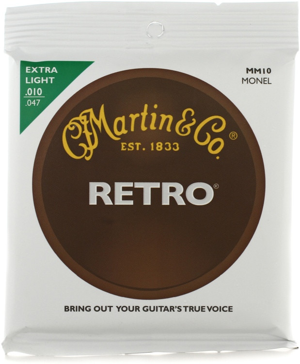 Martin Retro Acoustic Guitar Strings .010.047 Extra Light Sweetwater