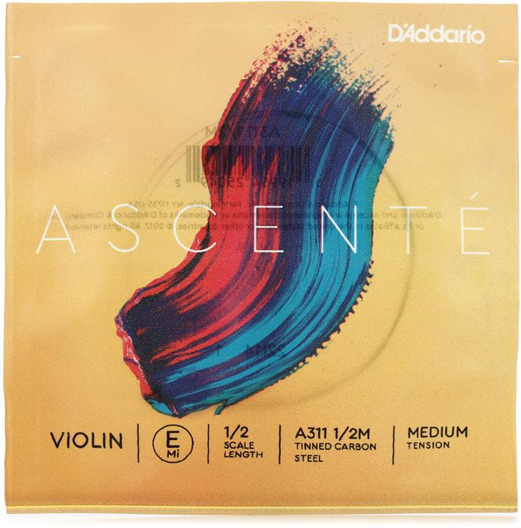 D'Addario A311 Ascente Violin E String 1/2 Size, Medium Tension