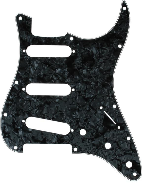 Fender Standard Strat Pickguard 11hole Black Pearl Sweetwater