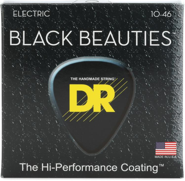 DR Strings BKE10 Black Beauties K3 Coated Medium Electric Guitar