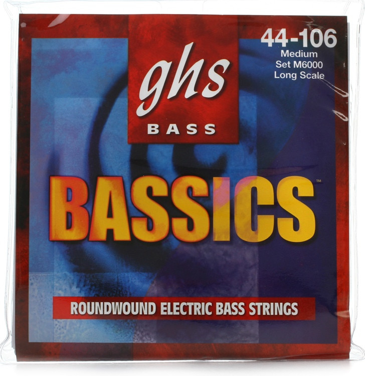 GHS M6000 Bassics Roundwound Electric Bass Guitar Strings .044.106
