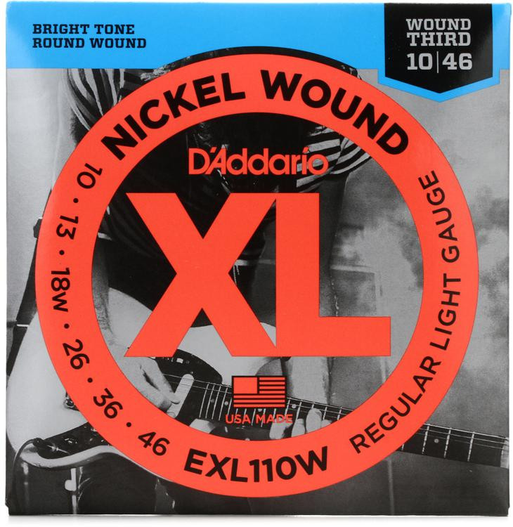 D'Addario EXL110W XL Nickel Wound Electric Guitar Strings .010.046