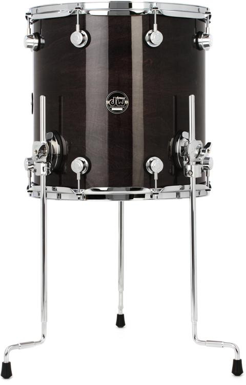 Dw Performance Series Floor Tom 14 X 14 Inch Ebony Stain Lacquer Sweetwater 