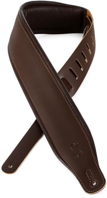 Levy's M26PD-DBR_DBR Top Grain Leather Guitar Strap - Dark Brown ...