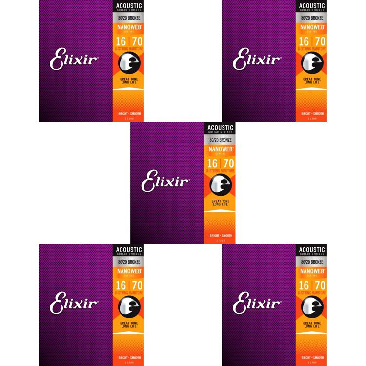 Elixir Strings 11308 Nanoweb 80/20 Bronze Acoustic Baritone Guitar