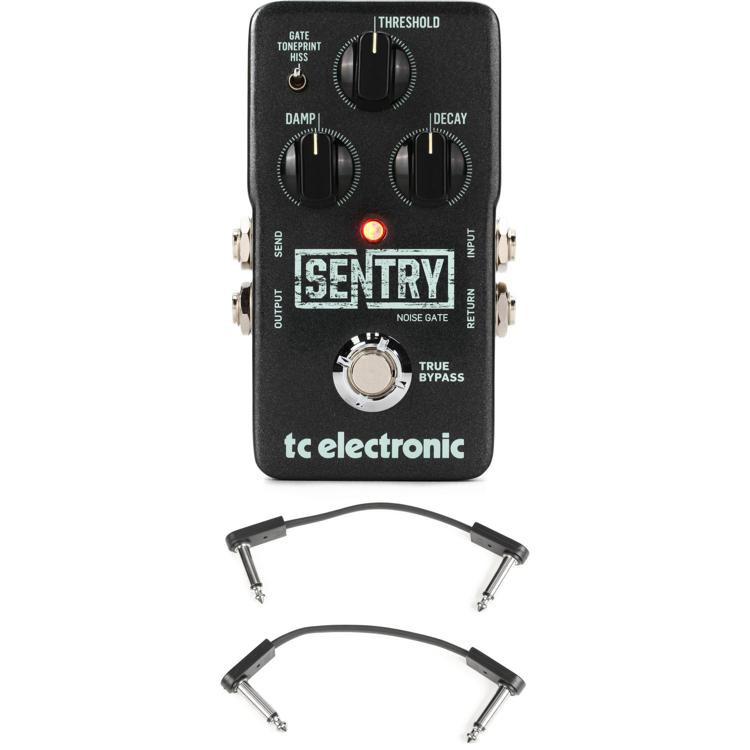 TC Electronic Sentry Noise Gate Pedal with 3 Patch Cables Sweetwater