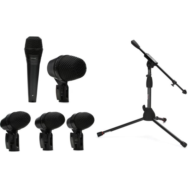 Shure PGADRUMKIT5 5piece Drum Microphone Bundle with Stands and Cables