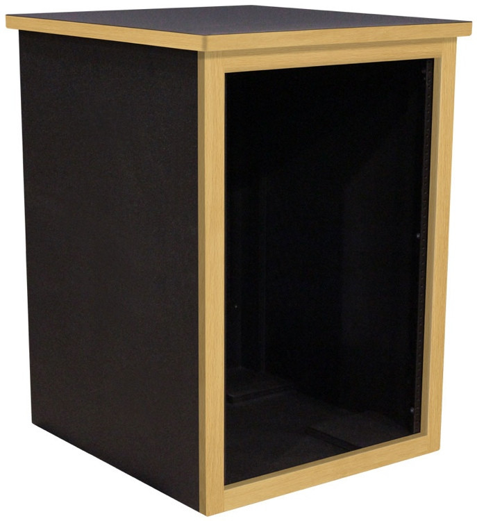 Sound Construction Single Bay Straight 16U Studio Rack - White Oak Trim ...