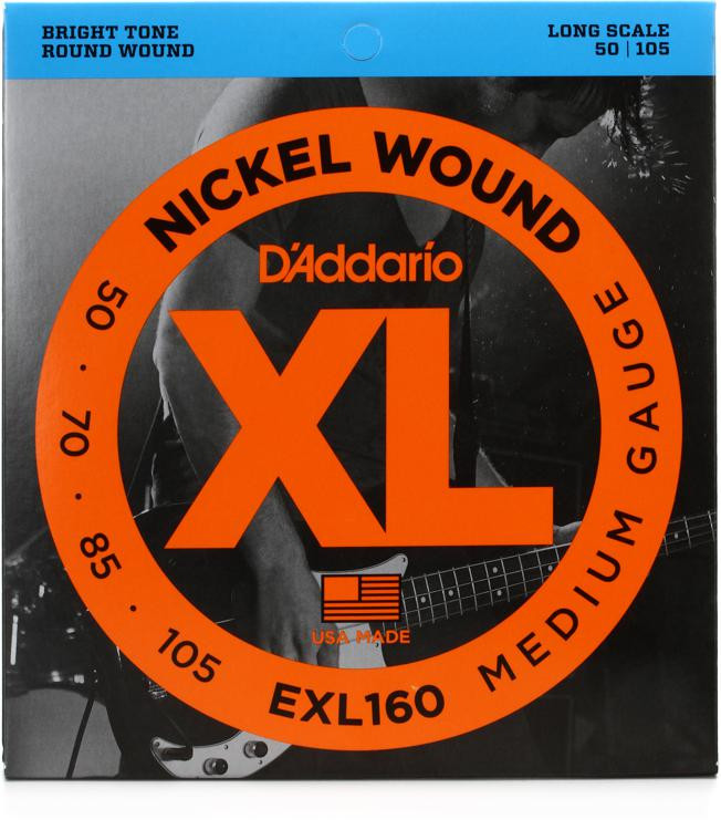 D'Addario EXL160 Nickel Wound Long Scale Medium Bass Strings Sweetwater