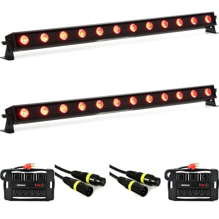 ADJ UB 12H 1Meter 12LED RGBAW+UV LED Bar Pair Bundle Sweetwater