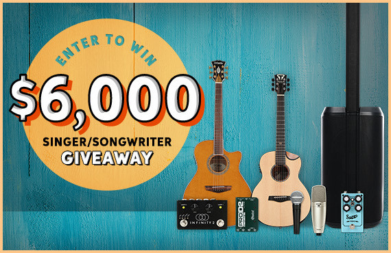 $6,000 Singer/Songwriter Giveaway -- input your email address below to enter or click here to learn more.