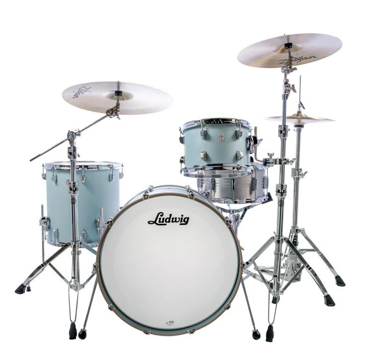 Ludwig NeuSonic 3piece Shell Pack  22quot; Kick  Skyline Blue  Sweetwater