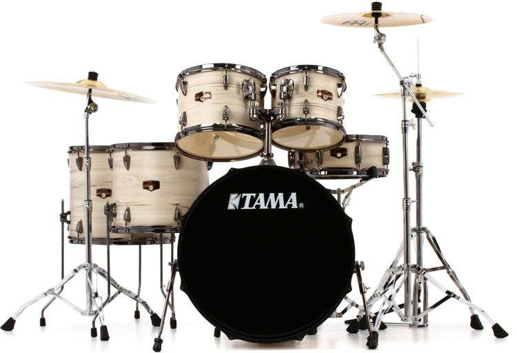 Tama Imperialstar Complete Drum Set 6piece White Birch Wrap with