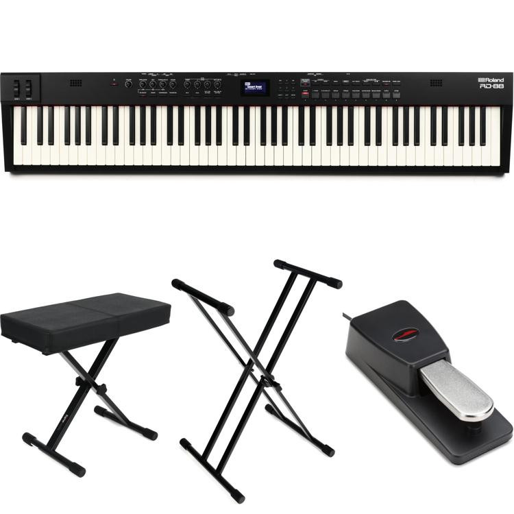 Roland RD88 88key Stage Piano with Speakers Essentials Bundle