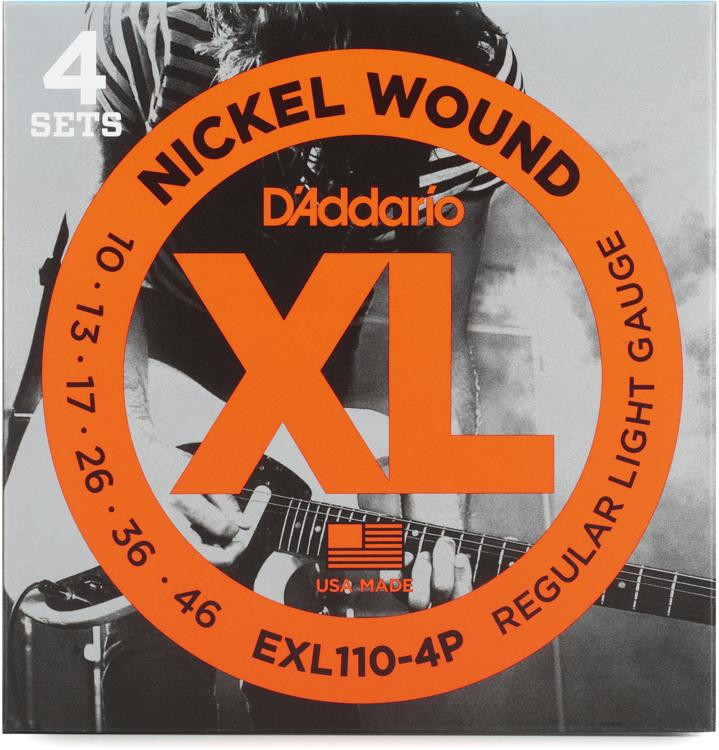 D'Addario EXL110 XL Nickel Wound Electric Guitar Strings .010.046 (4