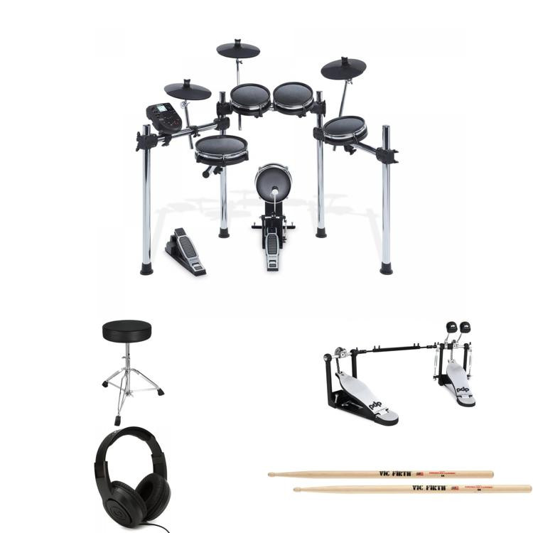 Alesis Surge Electronic Drum Set Double Bass Essentials & Headphones